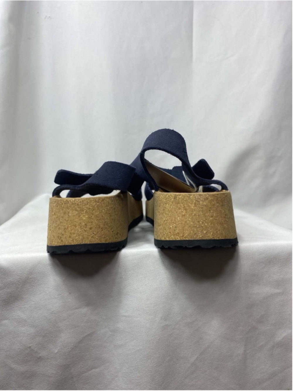 Papillio by Birkenstock Glenda Blue Nubuck Leather Platform Wedge Sandals 41 L10 - Picture 5 of 12